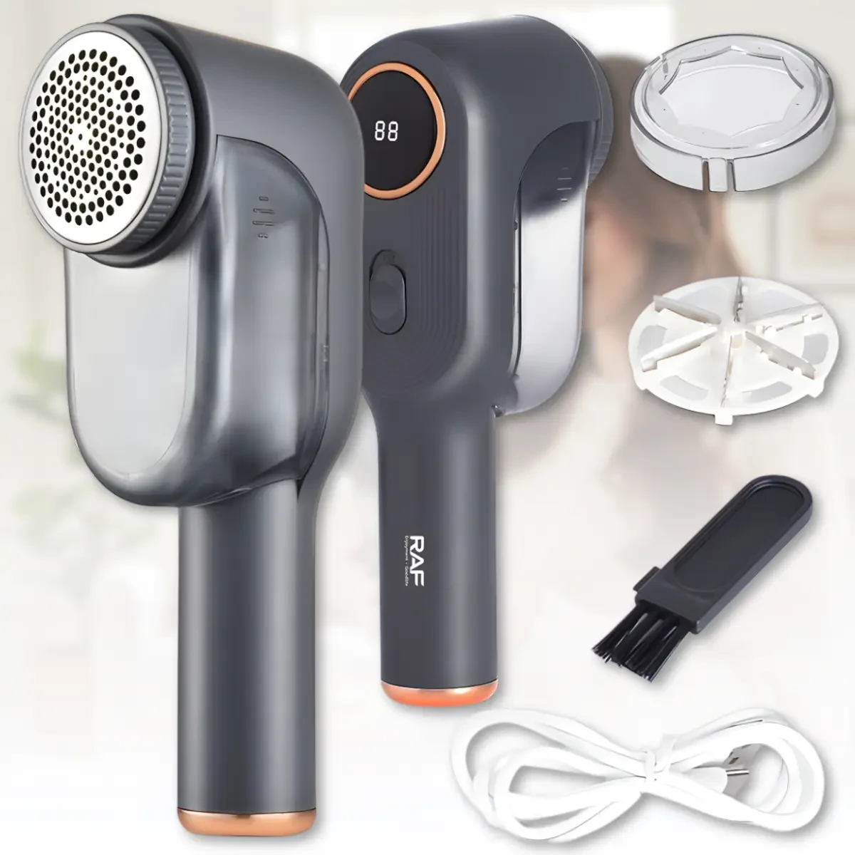 RAF R.4104 Aparat de Indepartat Scame, Afisaj LED, Incarcare USB, Gri - imagine 2