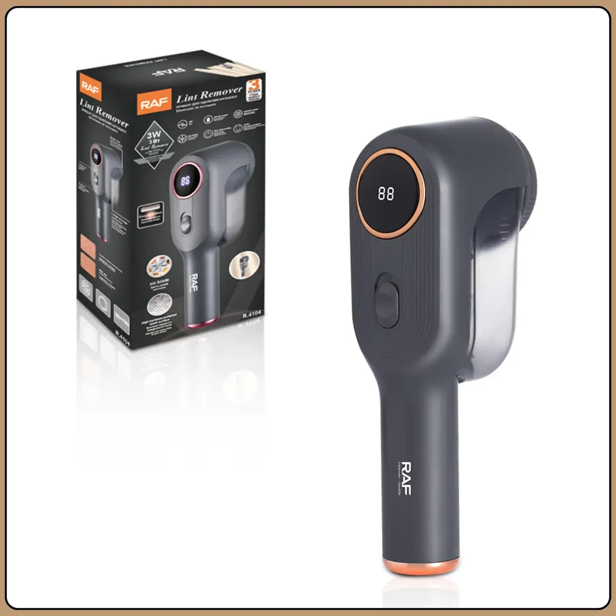 RAF R.4104 Aparat de Indepartat Scame, Afisaj LED, Incarcare USB, Gri - imagine 3