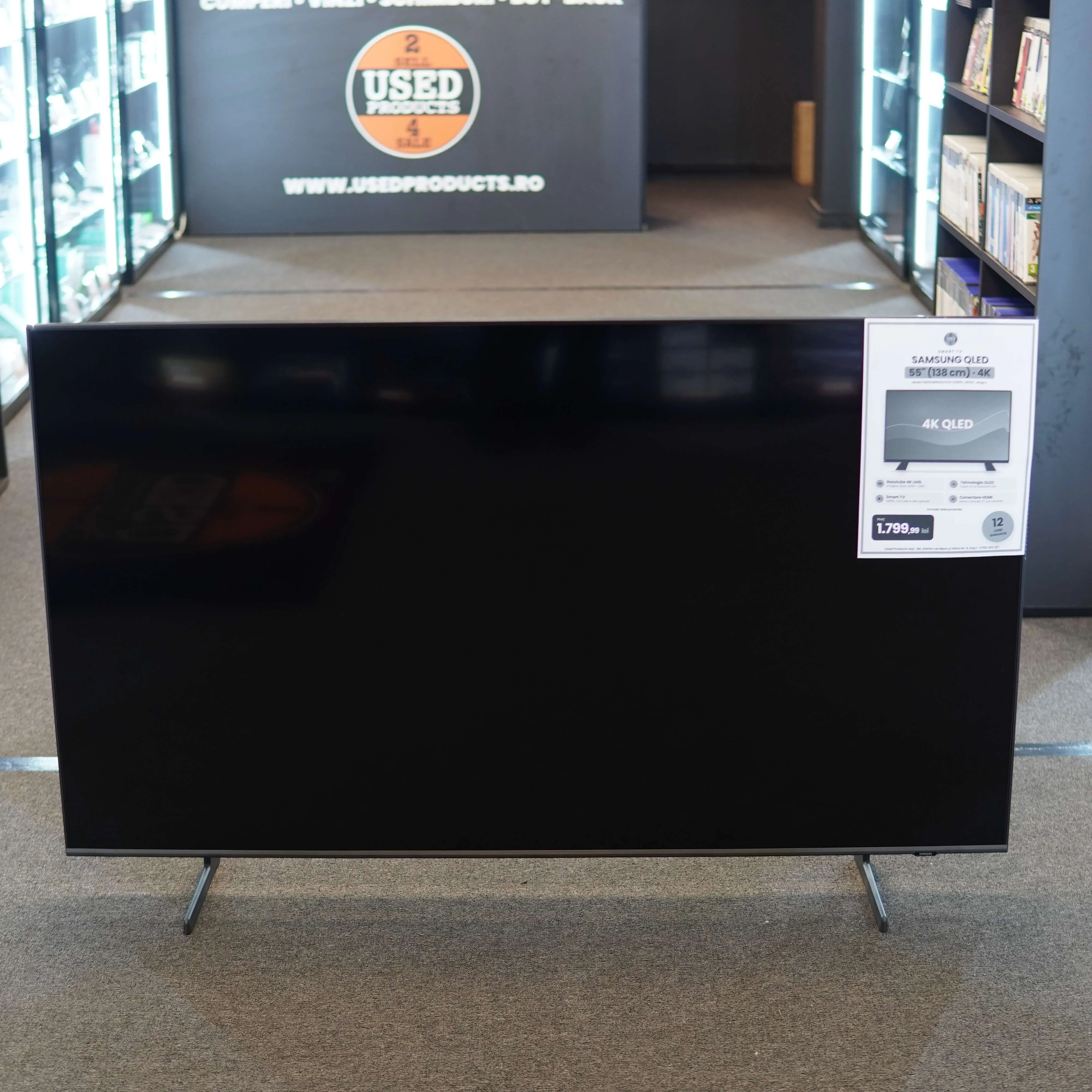 Televizor Smart Samsung QLED 55" QE55Q60DAUXXH (Q60D, 2024), 4K, Netflix, Youtube, HDMI, Telecomanda, Negru - imagine 3