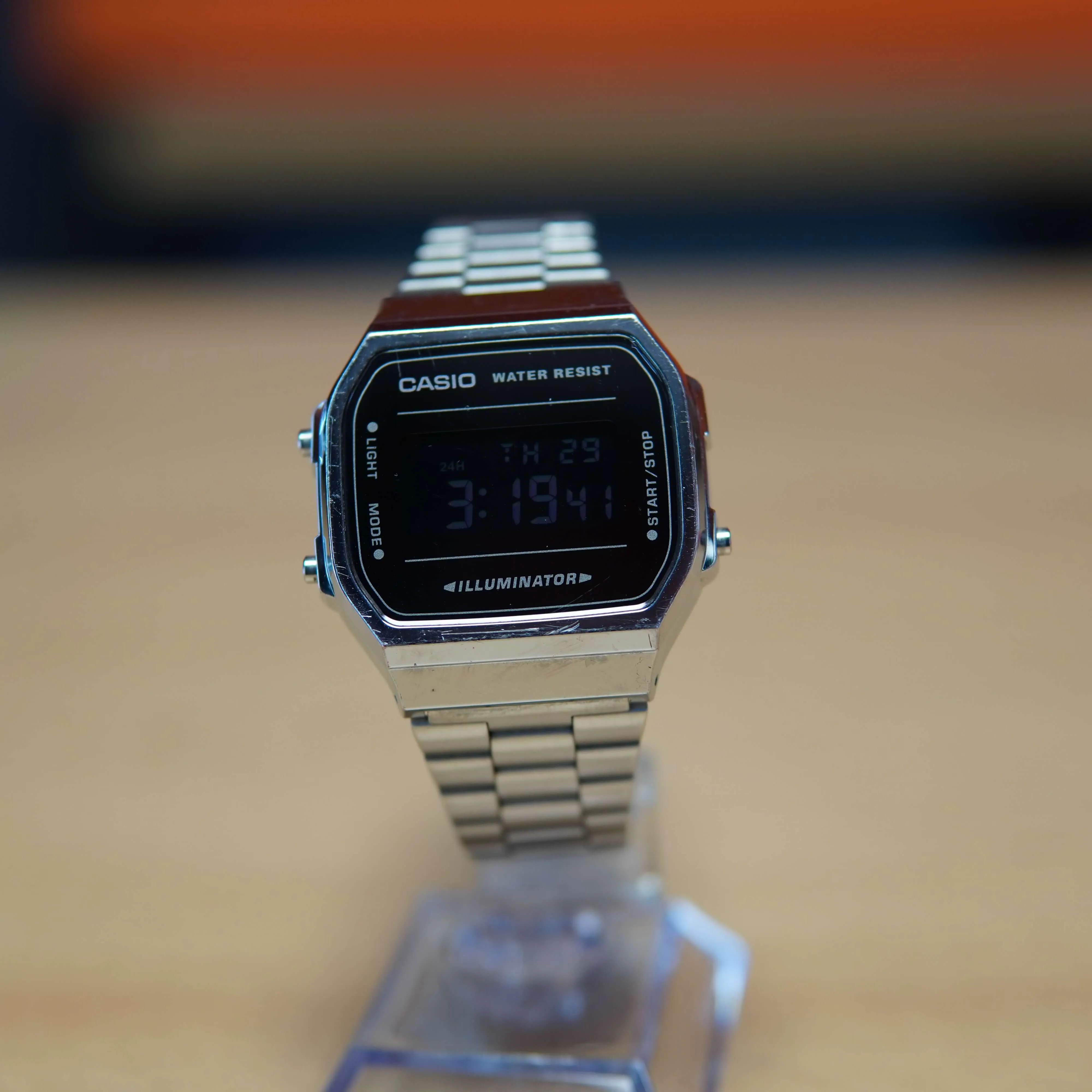 Ceas barbatesc Casio A168WE, Silver - imagine 2