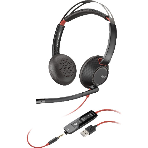 Poly Blackwire C5220T, Casti cu fir pentru Call Center, USB A