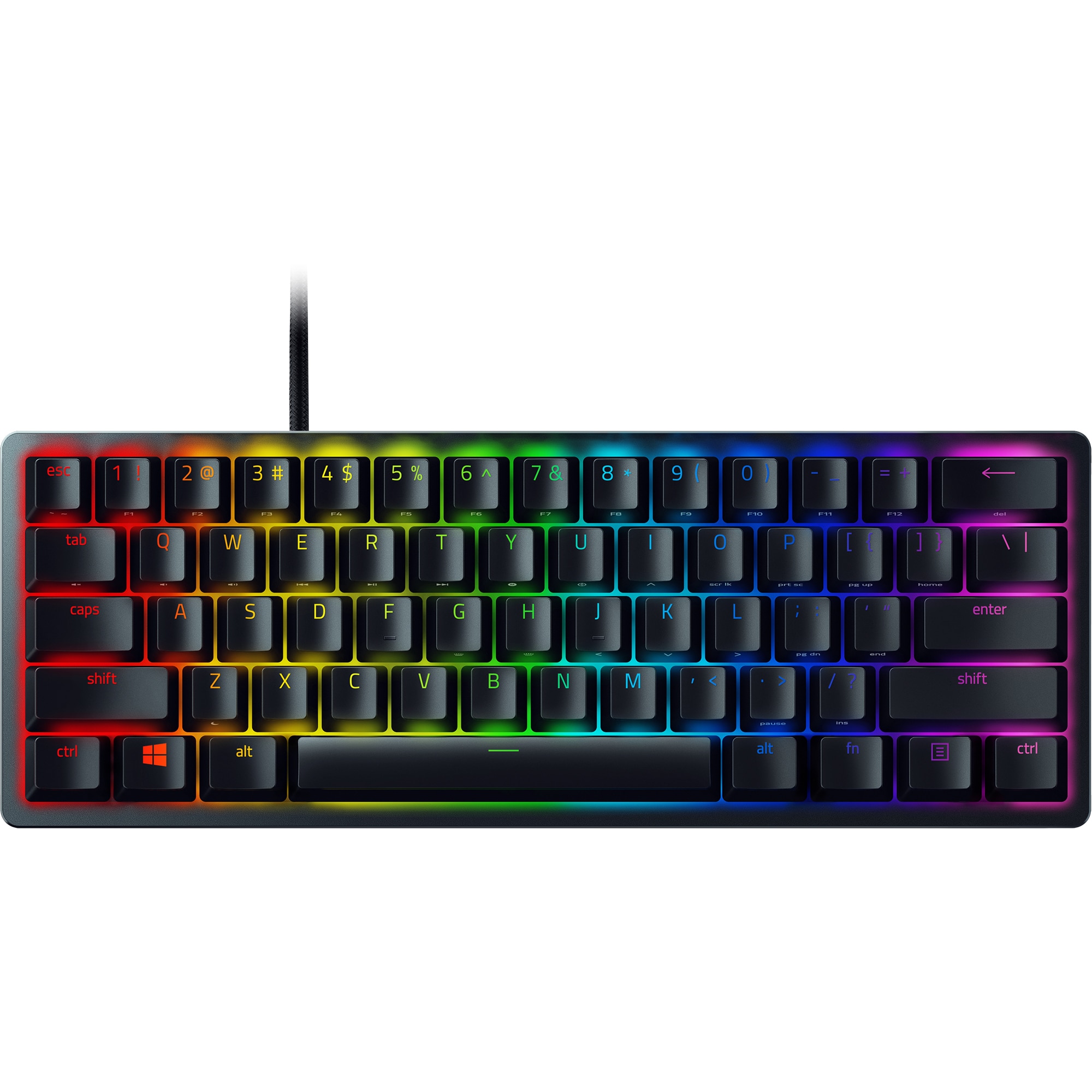 Tastatura Gaming Mecanica Razer Huntsman Mini, iluminare Chroma RGB, Switch Purple, Layout US, Black