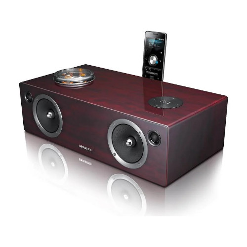 Sistem de Andocare Samsung DA-E750, 100 W, Power Bass, Subwoofer Incorporat, Wi-Fi, USB, Bluetooth 3.0, pentru iOS / Android, Cherry Wood