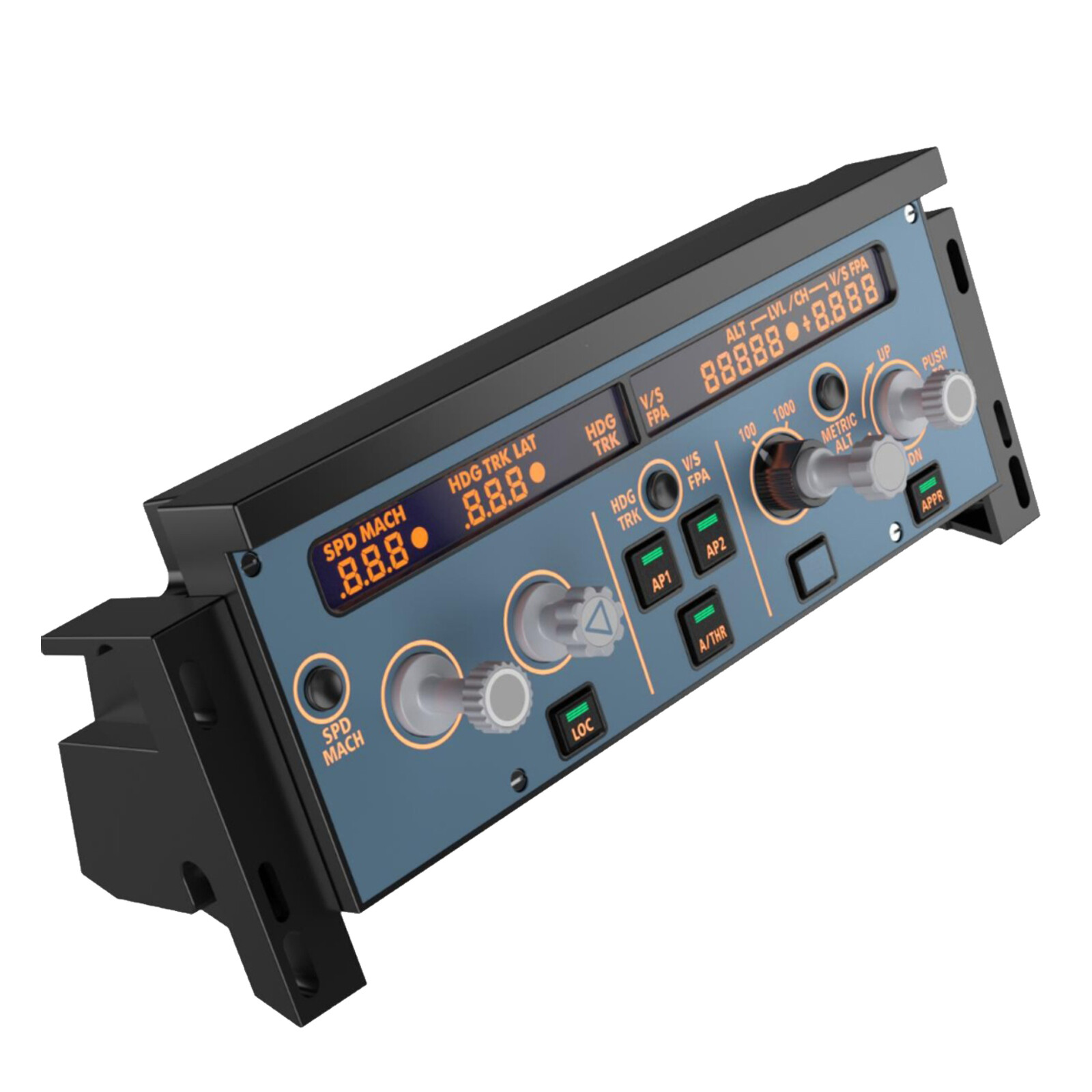 Simulator Zbor WinWing Airbus A320 FCU, Flight Control Unit, Replica 1:1, Display LCD integrat, Butoane Push-Pull, Iluminare reglabila, Conectivitate USB, Compatibil MSFS si X-Plane