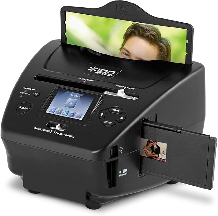 Film Scanner ION PICS 2 SD 3 in 1, Foto, Display LCD, USB, SD Card, Negru - imagine 2