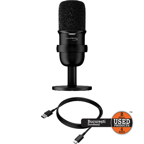 Microfon cu fir HyperX SoloCast, Cardioid, USB, Negru, pentru PC, Mac, PS4 - imagine 2