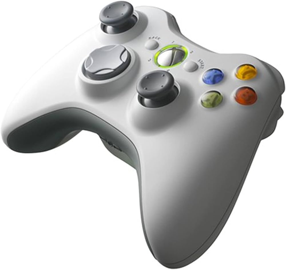 Controller Microsoft Xbox 360, cu fir, Alb