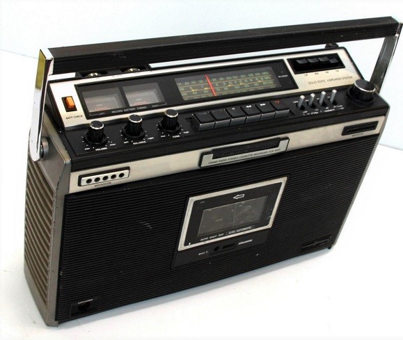 Radio Casetofon Stereo Vintage TCR-1000H, Tuner AM/FM Stereo, Cassette Recorder, Difuzoare Integrate, Argintiu / Negru