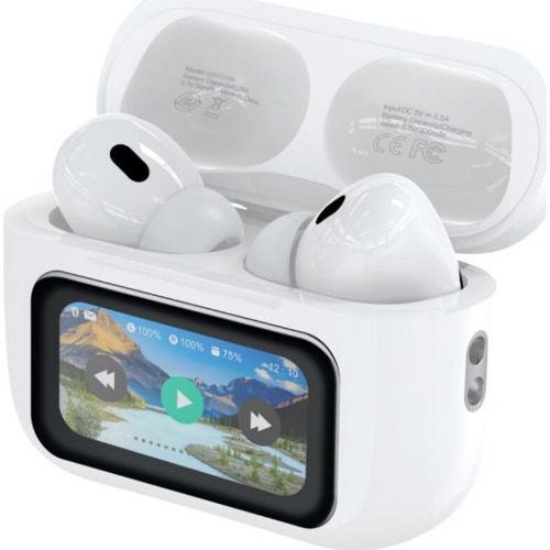 Casti Wireless In-Ear Cento TWS T102 LCD, Display Tactil, IOS / Android, White (Produs Nou!) - imagine 2