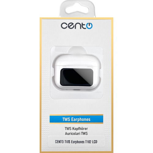 Casti Wireless In-Ear Cento TWS T102 LCD, Display Tactil, IOS / Android, White (Produs Nou!) - imagine 3