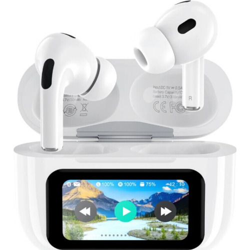 Casti Wireless In-Ear Cento TWS T102 LCD, Display Tactil, IOS / Android, White (Produs Nou!)