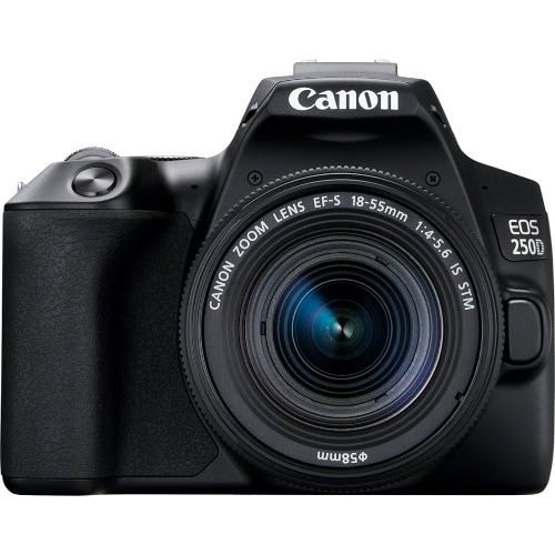Aparat foto DSLR Canon EOS 250D, 24.1 Mp, Wi-Fi, 4K + Obiectiv EF-S 18-55mm 1:4-5.6 IS STM