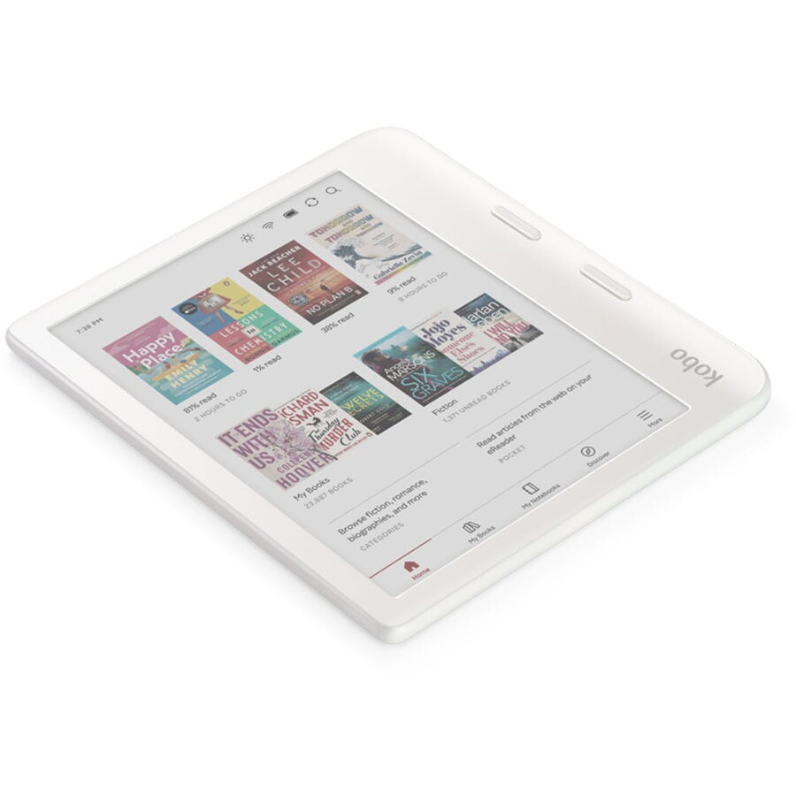 eBook Reader Kobo Libra Colour 7 Inch, Ecran E-Ink Kaleido, ComfortLight PRO, USB Type-C, White - imagine 2