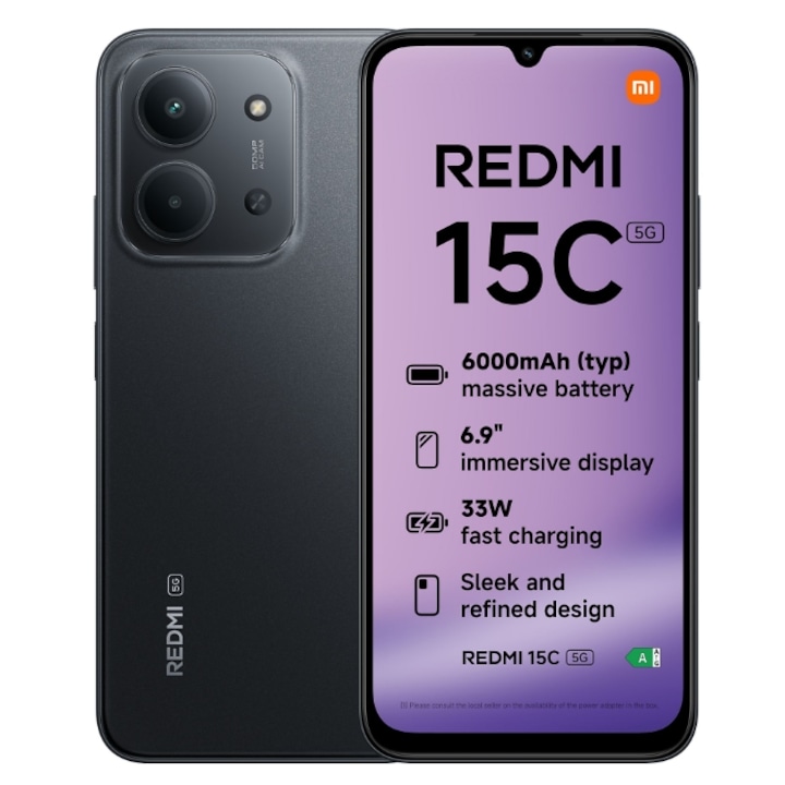 Xiaomi Redmi 15c 256 GB, 8 GB Ram, Negru