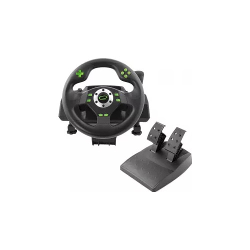 Volan Gaming Esperanza EGW102, Pedale, 12 Butoane, Nitro Gamer, Vibratii, PC, PS3, Negru - imagine 2