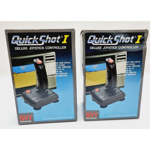 Set Controllere Joystick Deluxe Quick Shot I, Vintage, Negru