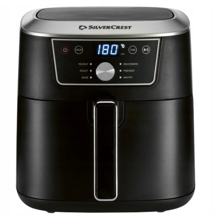 Friteuza Cu Aer Cald SilverCrest SHFD2150B2, 6,7 l, 2150 W, Set cu 10 Retete, Negru - imagine 3