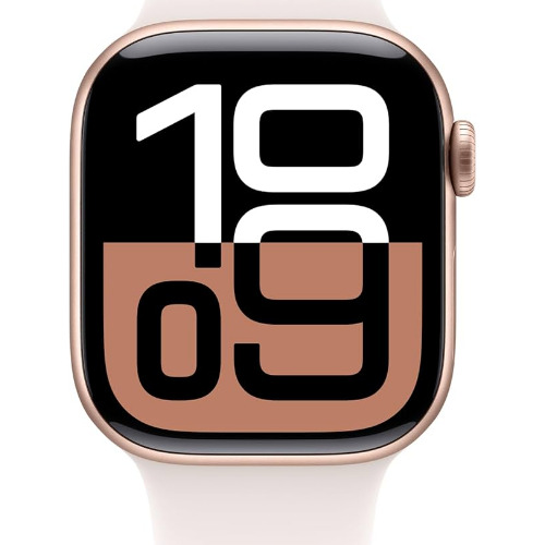 Apple Watch Series 10, 42mm, Rose Gold Aluminium Case, Rose Gold Sport Band, GPS, A2997 - imagine 2