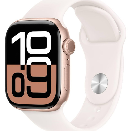Apple Watch Series 10, 42mm, Rose Gold Aluminium Case, Rose Gold Sport Band, GPS, A2997