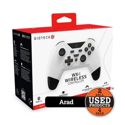 Controller Gioteck WX4 wireless compatibil Nintendo Switch ,White WX4NSW-37-MU