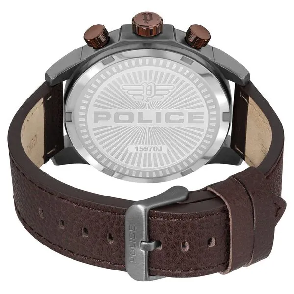 Ceas barbati Police Smart Style Denver 15403JSBU/02, Quart, Carcasa otel inoxidabil, Curea piele, 5ATM, Analog - imagine 2
