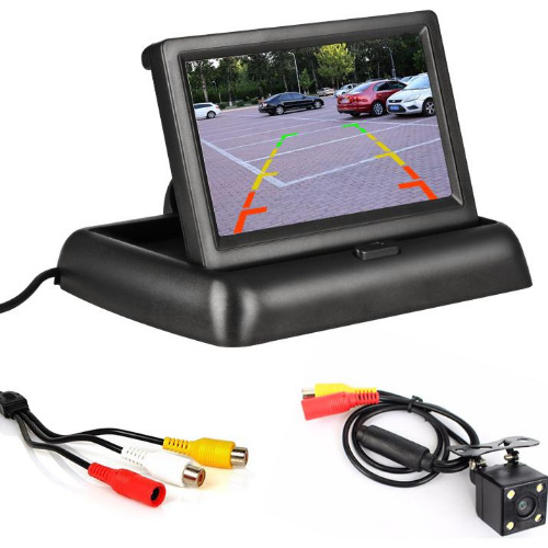 Set camera auto video marsarier cu 4 LED si monitor LCD pliabil de 4.3 inch