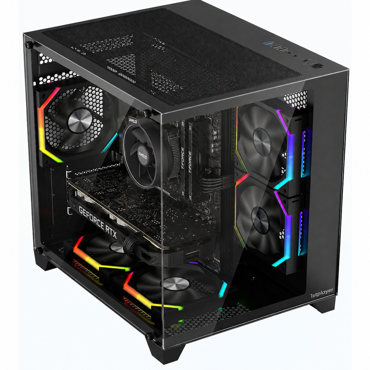 Unitate PC Antec, Gaming AMD Ryzen 7 5700X 3.4 Ghz, AMD Radeon RX 6700 XT, Placa de Baza ASRock B450M PRO4-R2, SSD 500 Gb, 16 Gb RAM DDR4