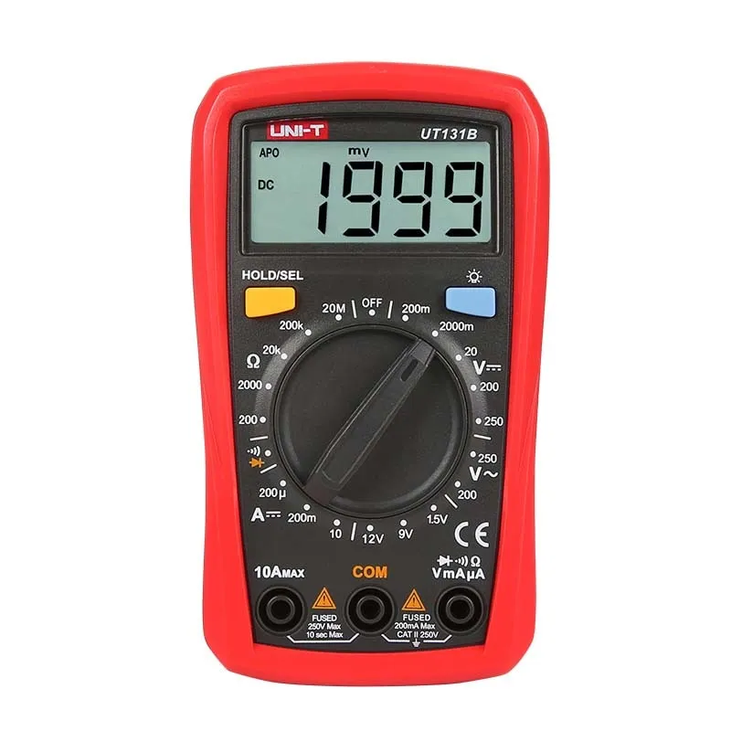 Multimetru digital UNI-T UT131B, Afisaj LCD, tester diode/baterii/continuitate cu buzzer, alarma supraincarcare, memorare date