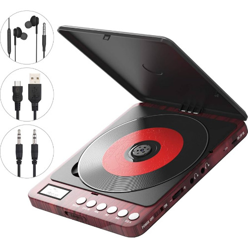 CD Player portabil AMTOK, Red - imagine 2