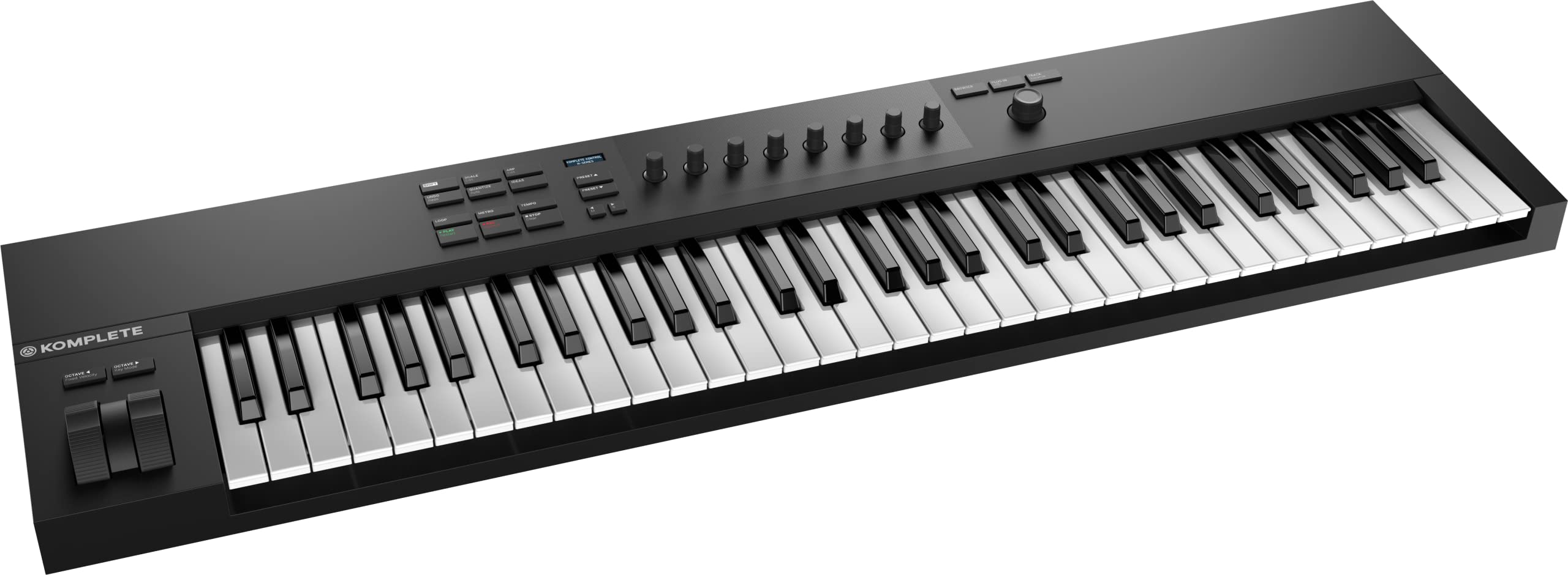 Claviatura MIDI Native Instruments Komplete Kontrol A61, 61 clape semi-grele, ecran OLED, 8 butoane rotative sensibile la atingere, Smart Play, integrare NKS, alimentare USB, Negru - imagine 2