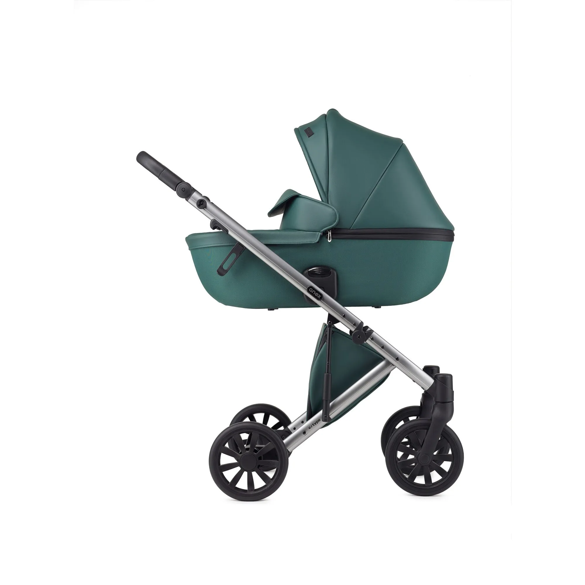 Carucior pentru copii, 2-in-1 Anex e/type, Landou, Modul Sport Reversibil, Cadru Aluminiu, Verde