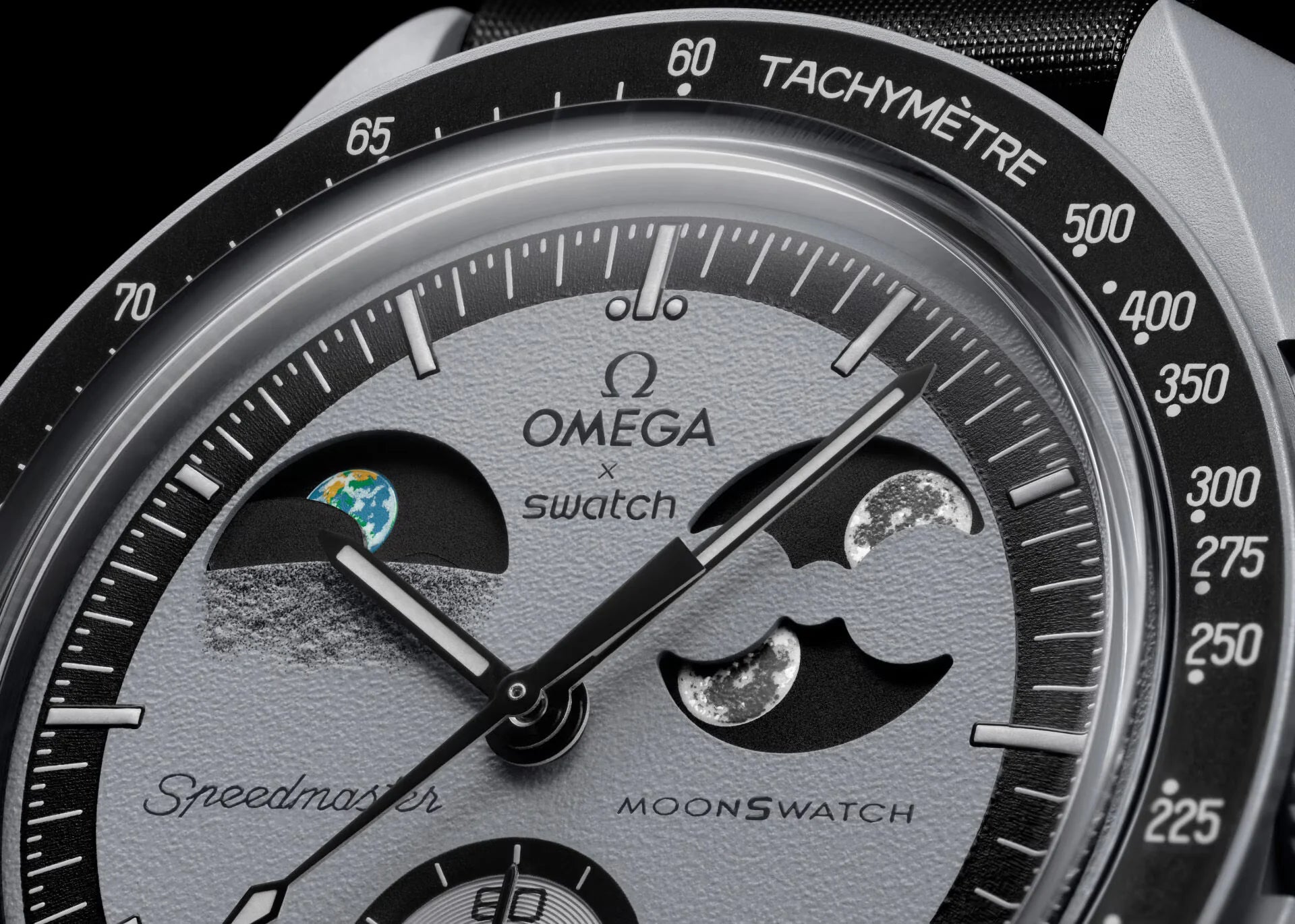 Ceas Swatch x OMEGA Bioceramic MoonSwatch ( Snoopy / Moonphase Design ), Curea tehnica Velcro - imagine 2