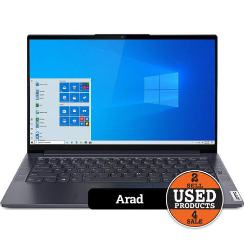 Laptop ultraportabil Lenovo Yoga Slim 7 14IIL05, 14" HDR UHD, i5-1035G4, 16GB RAM, 1TB SSD, Intel Iris Plus Graphics, Slate Grey + Mouse wireless Lenovo Yoga cu presenter laser, Negru - imagine 2
