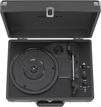 Pickup Crosley Cruiser Deluxe - Slate  CR8005D-SG, Pickup portabil, Bluetooth, 3  viteze, Boxe incorporate, Gri - imagine 2