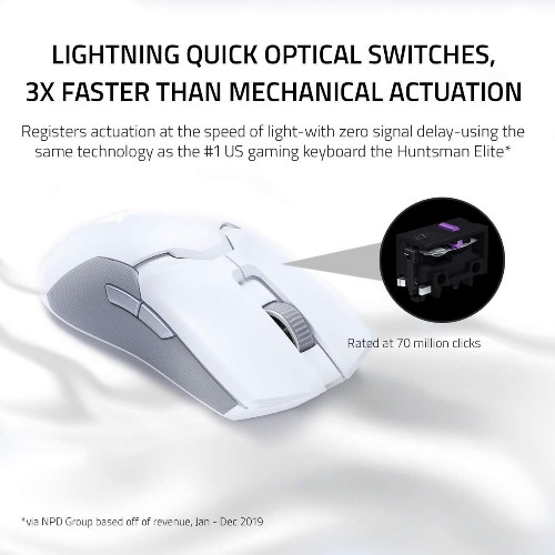 Mouse Gaming Razer Viper Ultimate RC30-030501, Wireless, 20000 DPI, RGB Charging Dock RC30-030502, White - imagine 4