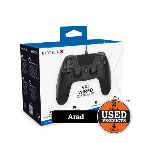 Controller Gioteck VX4 wired compatibil PS4/PC Black VX4PS4-01-MU