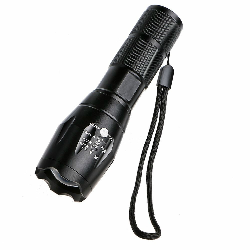 Lanterna LED portabila S368--A, Rezistenta la apa, Baterie incorporata, USB-C, Negru