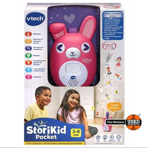 VTech StoriKid Pocket - Povestitor pentru copii, jucărie pentru copii de la 3-8 ani, ENG, roz - imagine 2