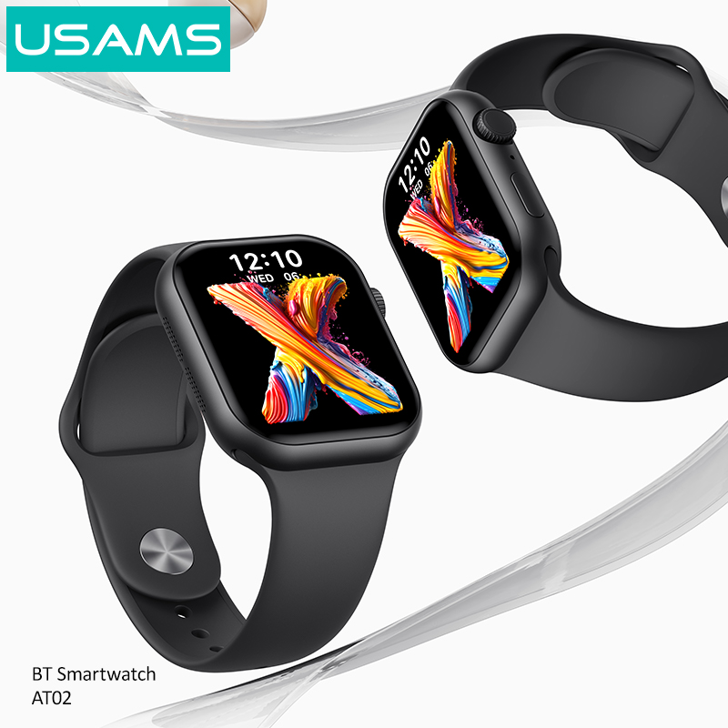 Smartwatch USAMS AT02, Bluetooth, Negru - imagine 3