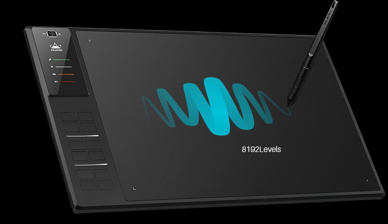 Tableta Grafica Huion Inspiroy WH1409 V2, Wireless 2.4GHz, Suprafata Lucru 13.8 x 8.6 Inch, 8192 Niveluri Presiune, Tilt 60 Grade, 12 Taste Programabile, Rezolutie 5080 LPI, Rata Raportare 266 PPS, Compatibil Windows si MacOS, Negru