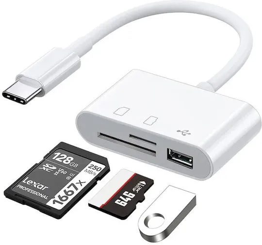 Cititor de Carduri Goobay USB Type-C, Compatibil Carduri de Memorie, Design Compact