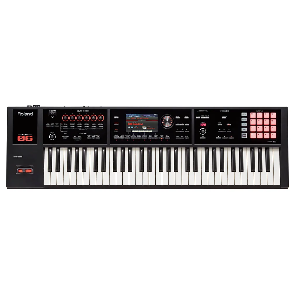 Sintetizator Profesional Roland FA-06 Music Workstation, 61 Clape, 16 Parti Multitimbrale, Sequencer Integrat, Sampler, Versiune 2.0, Negru