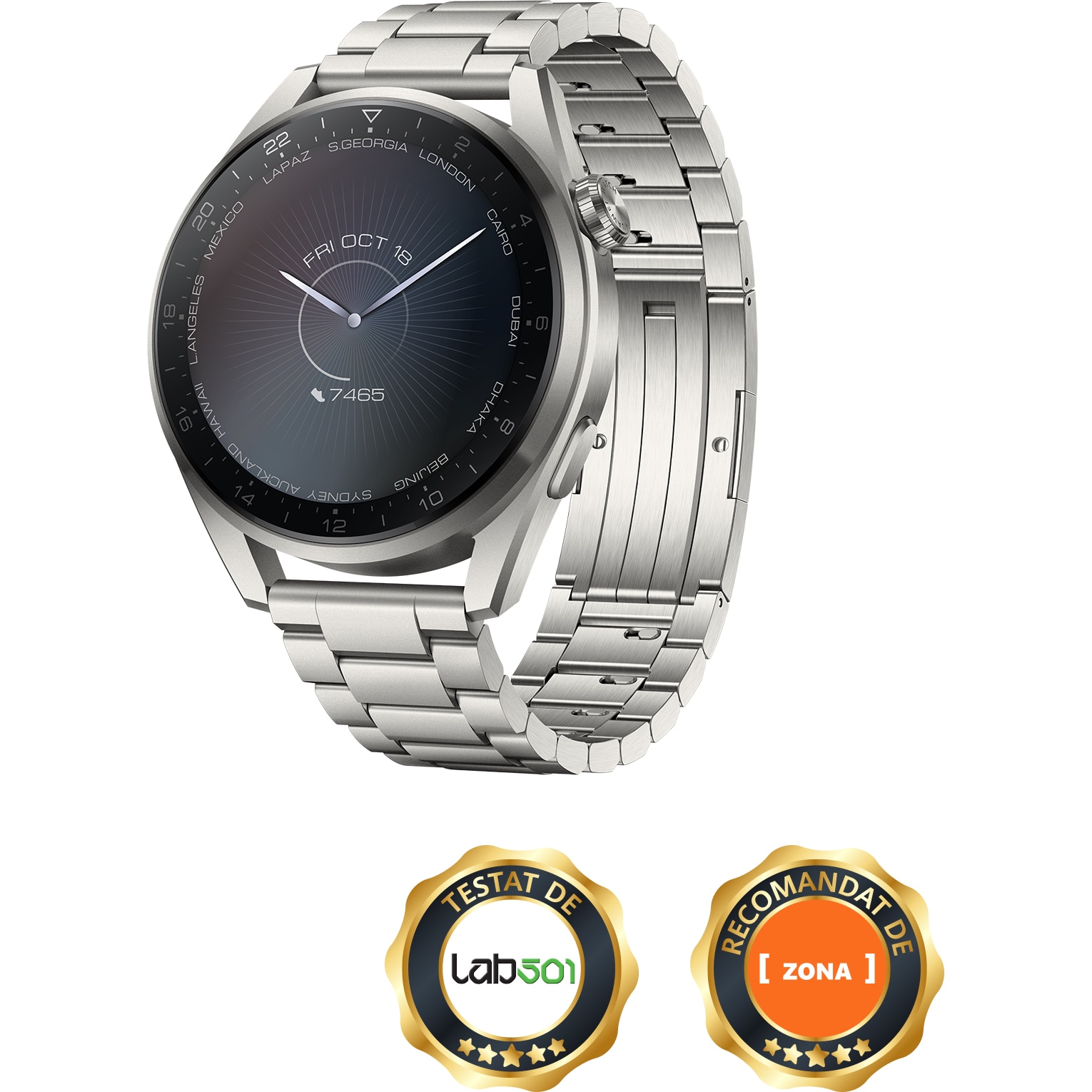 Smartwatch Huawei Watch 3 PRO GLL-AL01 48 mm, Cellular, Android/iOS, Titanium Gray, Titanium Strap - imagine 2