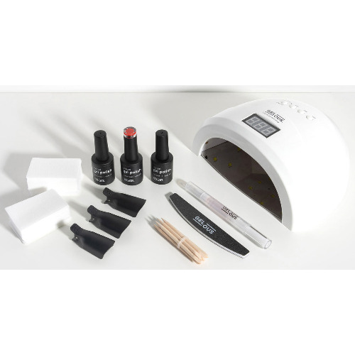 Douglas LED Gel Polish Starter Kit, lampa UV, 3 culori, solutii curatare - imagine 3