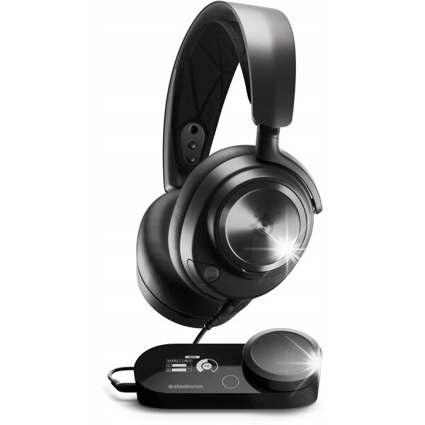 Casti Gaming cu fir SteelSeries Arctis Nova Pro, Spatial Audio, Multiplatforma, Microfon Retractabil, Jack 3.5mm, Negru