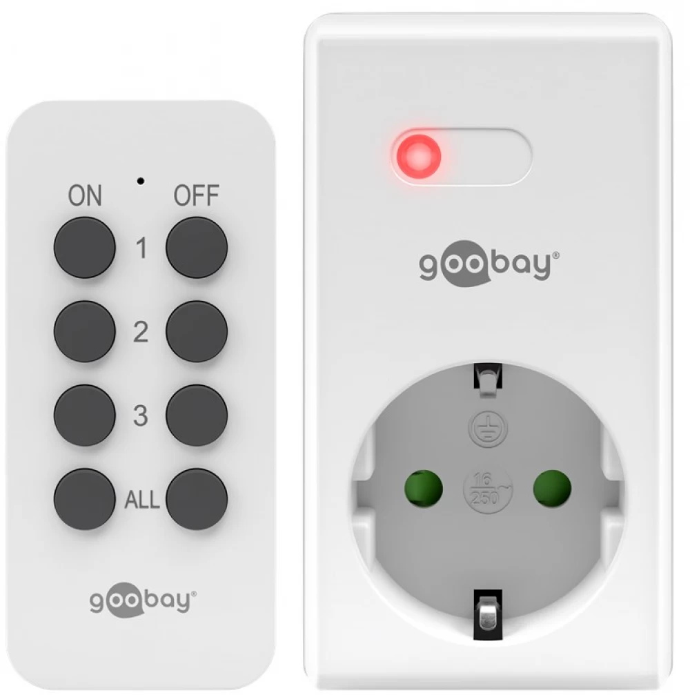 Priza Wireless cu Telecomanda Goobay, Control de la Distanta, Alimentare 230V
