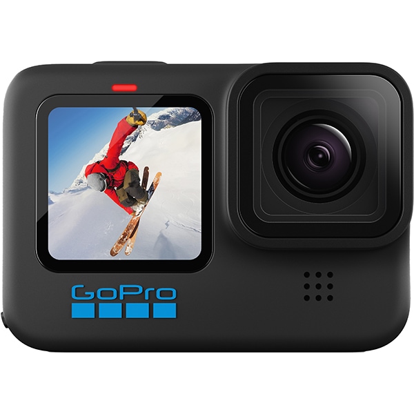 GoPro Hero 10 Black, WiFi, Bluetooth, 4K/5K, 23 MP, 60-240 FPS, USB, + Brat Extensibil, Negru