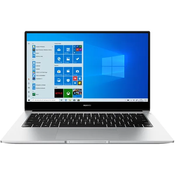 Laptop Huawei Matebook D14 NBL-WAP9R 14 Inch FHD, AMD Ryzen 7 3700U, 8 Gb RAM DDR4, SSD 512 Gb, AMD Radeon RX Vega 10 Graphics 1 Gb, USB, USB-C, HDMI, Silver, Fara cablu Incarcare