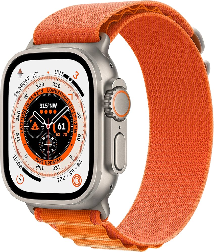 Apple Watch Ultra 49mm A2684, GPS, Celluar, Titanium Case, Orange Alpine Loop - imagine 2