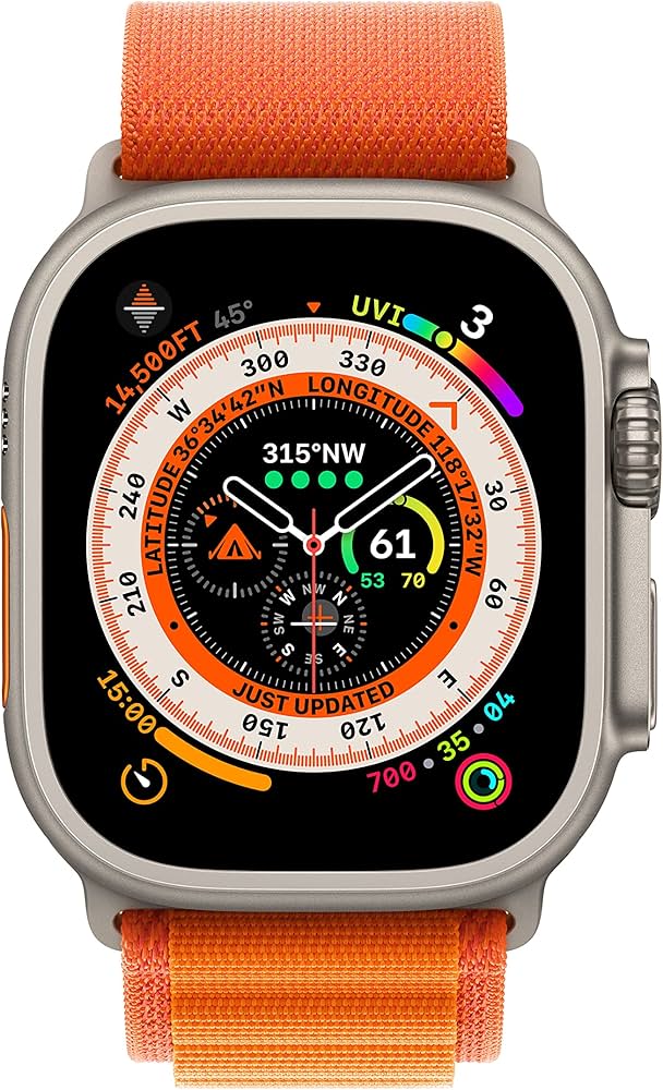 Apple Watch Ultra 49mm A2684, GPS, Celluar, Titanium Case, Orange Alpine Loop